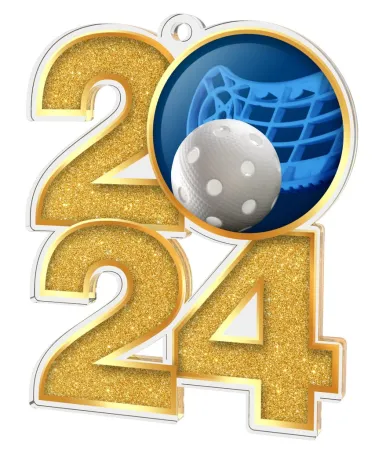 Akrylátová medaile MDA2024M20 | Florbal Barva: bronz, Stuha: ST15