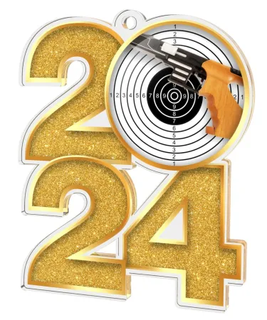 Akrylátová medaile MDA2024M22 | Střelba Barva: zlato, Stuha: ST5