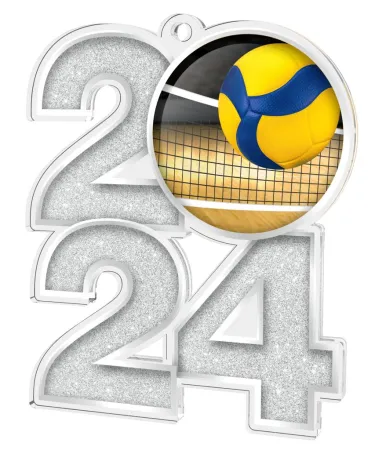 Akrylátová medaile MDA2024M23 | Volejbal Barva: zlato, Stuha: ST2