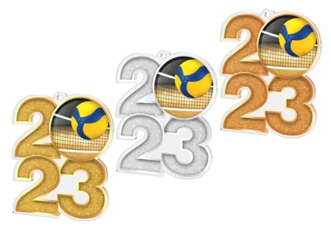 Akrylátová medaile MDA2024M23 | Volejbal Barva: zlato, Stuha: ST2