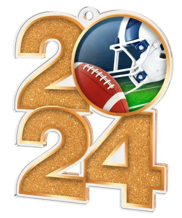 Akrylátová medaile MDA2024M26 | Americký fotbal Barva: bronz, Stuha: ST8