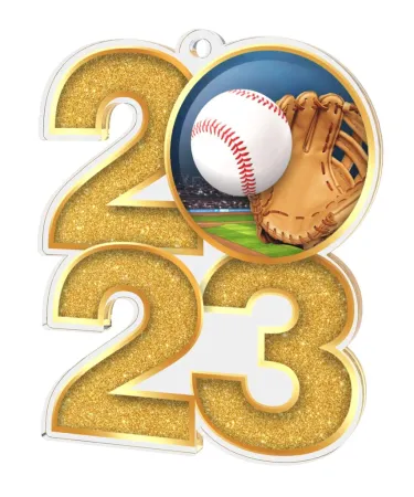 Akrylátová medaile MDA2024M27 | Baseball Barva: stříbro, Stuha: ST12