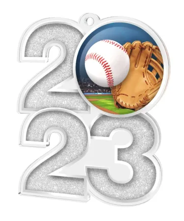Akrylátová medaile MDA2024M27 | Baseball Barva: stříbro, Stuha: ST12
