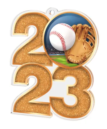 Akrylátová medaile MDA2024M27 | Baseball Barva: stříbro, Stuha: ST12