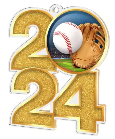 Akrylátová medaile MDA2024M27 | Baseball Barva: stříbro, Stuha: ST12