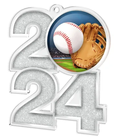 Akrylátová medaile MDA2024M27 | Baseball Barva: stříbro, Stuha: ST12