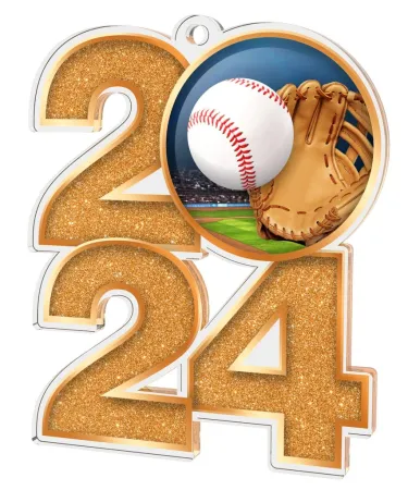 Akrylátová medaile MDA2024M27 | Baseball Barva: stříbro, Stuha: ST12