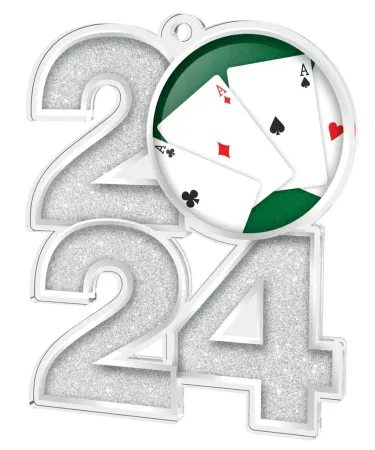 Akrylátová medaile MDA2024M28 | Karty Barva: zlato, Stuha: ST12