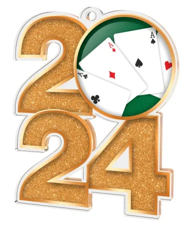 Akrylátová medaile MDA2024M28 | Karty Barva: zlato, Stuha: ST12