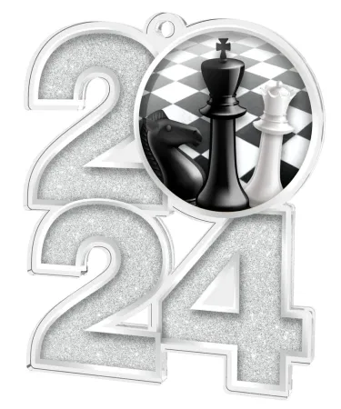 Akrylátová medaile MDA2024M29 | Šachy Barva: zlato, Stuha: ST14