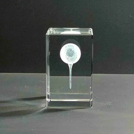 Skleněná trofej Golf s 3D míčkem