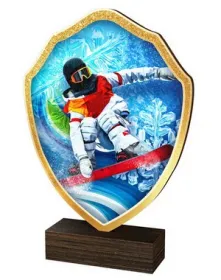 Dřevěná plaketa TFRW420 | Snowboard Výška cm: 11,5