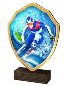 Dřevěná plaketa TFRW421 | Sjezdové lyžování Výška cm: 13,5