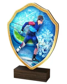 Dřevěná plaketa TFRW422 | Běžky Výška cm: 13,5