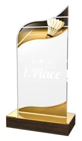 Akrylátová trofej WPLA574 | Badminton Výška cm: 22,5
