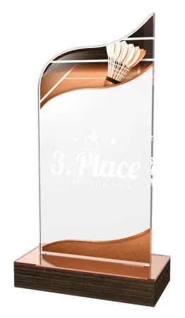Akrylátová trofej WPLA576 | Badminton Výška cm: 21
