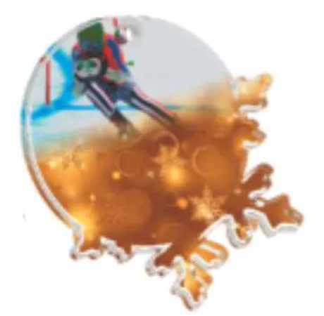 Akrylátová medaile MDA0008M02 | Sjezdové lyžování Barva: bronz, Stuha: ST5