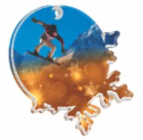 Akrylátová medaile MDA0008M07 | Snowboard Barva: zlato, Stuha: ST2