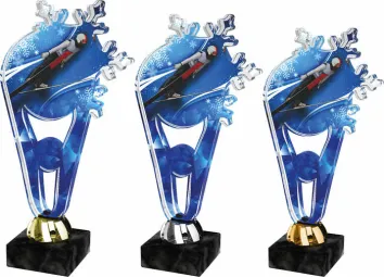 Akrylátová trofej PLAS0009 | Skoky na lyžích Výška cm: 19, Barva: Stříbro
