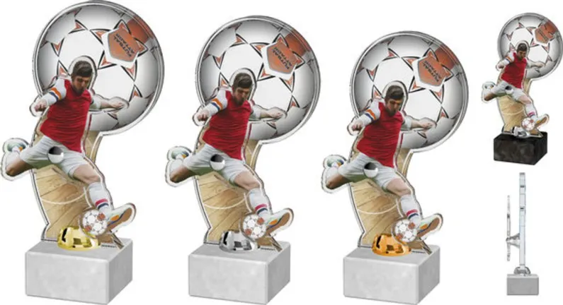 Akrylátová trofej ACTD001M1 | Futsal Výška cm: 25, Barva: zlato, Podstavec: černý