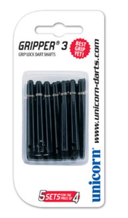 Unicorn Násadky Gripper 3 - short - pack 5 sets - black