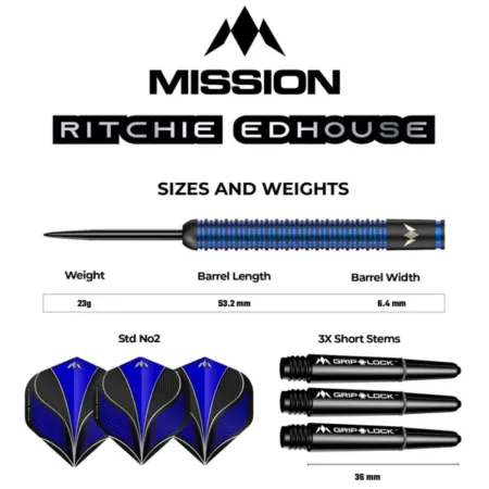 Mission Šipky Steel Ritchie Edhouse - Madhouse - Black Titanium - 23g