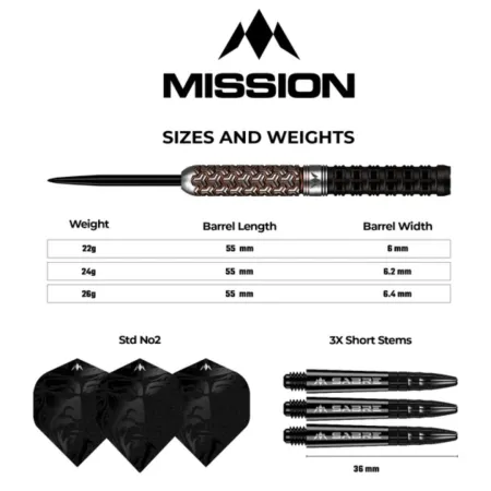 Mission Šipky Steel Archon - Black & Bronze - 22g