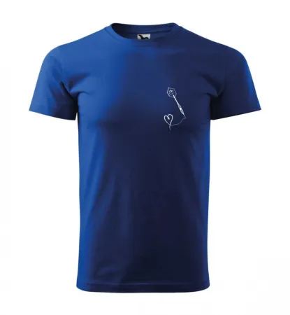 Malfini Triko s potiskem - Srdíčko - blue - L