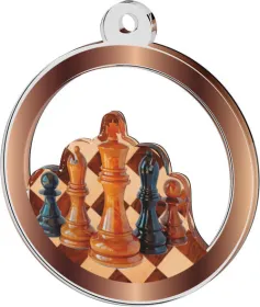 Akrylátová medaile MDA0020M51 | Šachy Stuha: ST3, MD průměr: 5