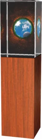 Golfová trofej - kombinace skla a dřeva CRG4021M6 | Golf Výška cm: 18, Šířka cm: 5