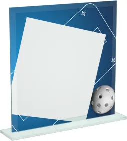 Skleněná trofej CRT20000M5 | Florbal Výška cm: 19, Šířka cm: 19