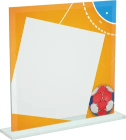 Skleněná trofej CRT20000M9 | Házená Výška cm: 17, Šířka cm: 17