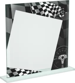 Skleněná trofej CRT20000M12 | Motorsport Výška cm: 17, Šířka cm: 17