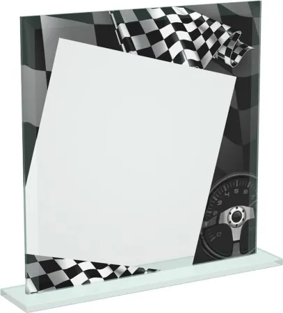 Skleněná trofej CRT20000M12 | Motorsport Výška cm: 15, Šířka cm: 15