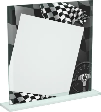 Skleněná trofej CRT20000M12 | Motorsport Výška cm: 15, Šířka cm: 15