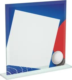 Skleněná trofej CRT20000M14 | Stolní tenis Výška cm: 15, Šířka cm: 15