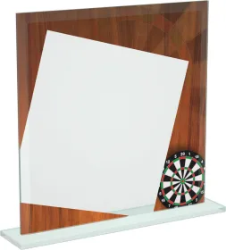 Skleněná trofej CRT20000M17 | Šipky Výška cm: 19, Šířka cm: 19