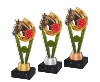 Akrylátová trofej ACUTMINIM12 | Jezdectví Výška cm: 15, Barva: bronz, Podstavec: černý