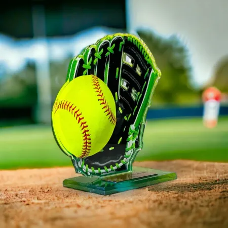 Akrylátová trofej AWF M02 | Softball Výška cm: 19,5 - Šířka cm: 18,5 - bronzová