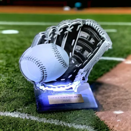 Akrylátová trofej AWF M02 | Softball Výška cm: 19,5 - Šířka cm: 18,5 - bronzová