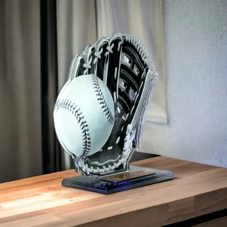 Akrylátová trofej AWF M02 | Softball Výška cm: 19,5 - Šířka cm: 18,5 - bronzová