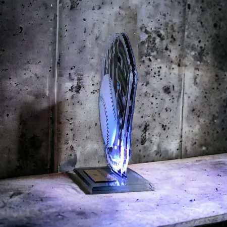 Akrylátová trofej AWF M02 | Softball Výška cm: 19,5 - Šířka cm: 18,5 - bronzová