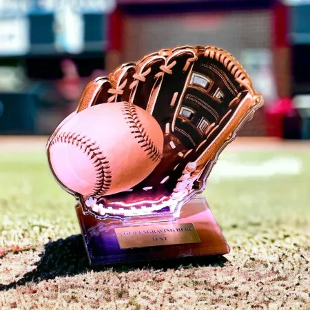 Akrylátová trofej AWF M02 | Softball Výška cm: 19,5 - Šířka cm: 18,5 - bronzová