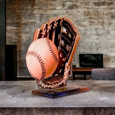 Akrylátová trofej AWF M02 | Softball Výška cm: 19,5 - Šířka cm: 18,5 - bronzová