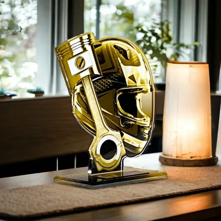 Akrylátová trofej AWF M05 | Motorsport Výška cm: 15,5 - Šířka cm: 14,5 - zlatá