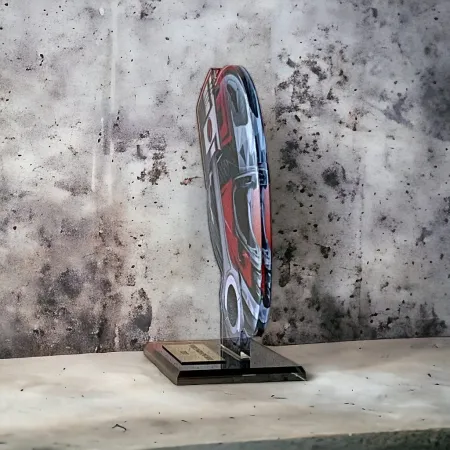 Akrylátová trofej AWF M05 | Motorsport Výška cm: 15,5 - Šířka cm: 14,5 - zlatá