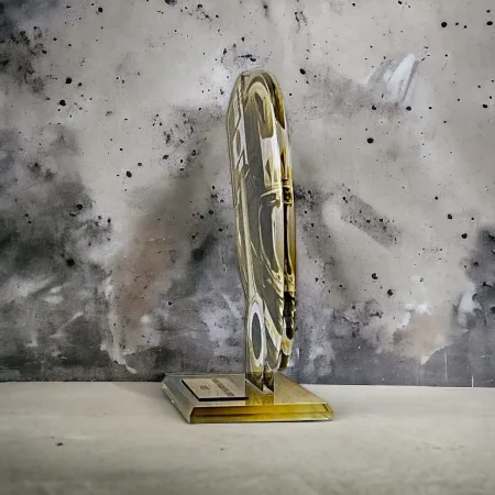 Akrylátová trofej AWF M05 | Motorsport Výška cm: 15,5 - Šířka cm: 14,5 - zlatá