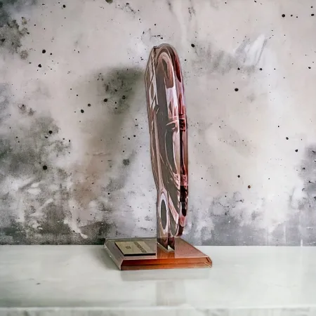 Akrylátová trofej AWF M05 | Motorsport Výška cm: 15,5 - Šířka cm: 14,5 - zlatá