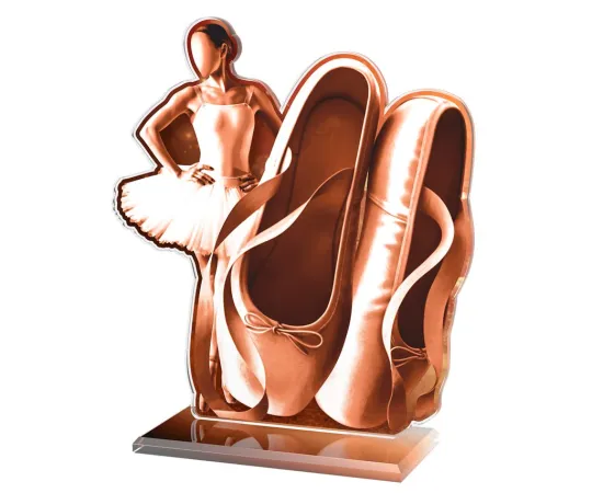 Akrylátová trofej AWF M06 | Balet Výška cm: 15,5 - Šířka cm: 14,5 - zlatá