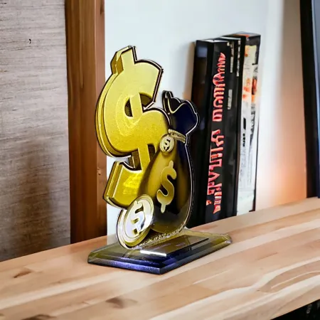 Akrylátová trofej AWF M07 Výška cm: 19,5 - Šířka cm: 18,5 - bronzová